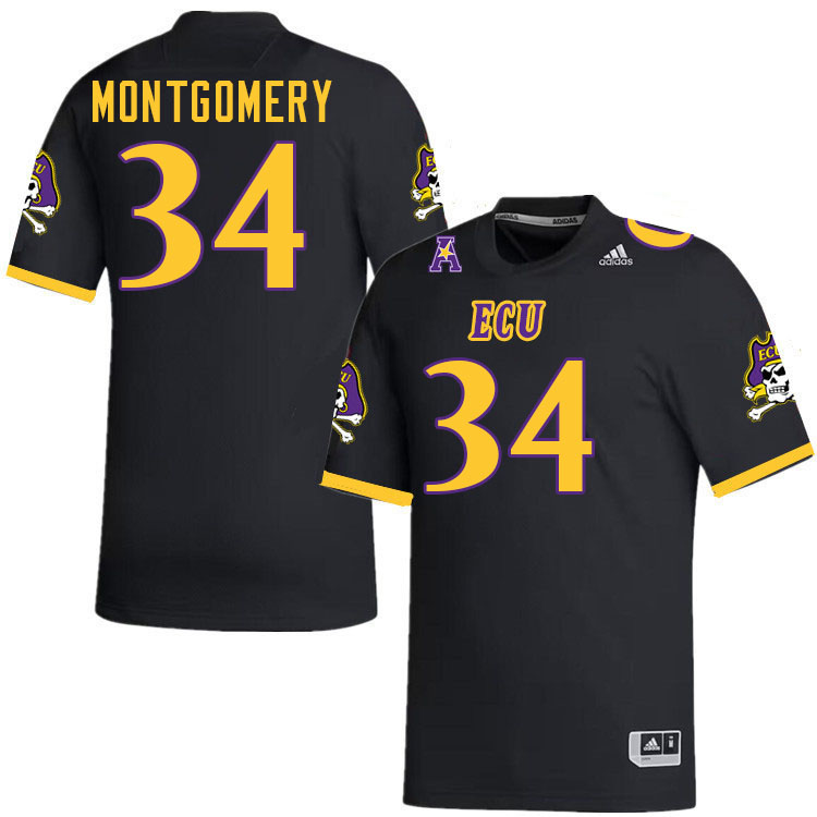 London Montgomery ECU Jersey,East Carolina Pirates #34 London Montgomery Jersey Youth College-Black